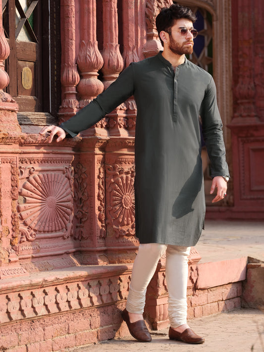 Green Blended Kurta - AL-K-835