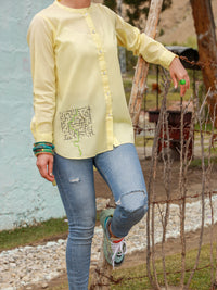 Lime Yellow Cambric Tunic -AL-LK-850