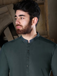 Green Blended Kurta - AL-K-852