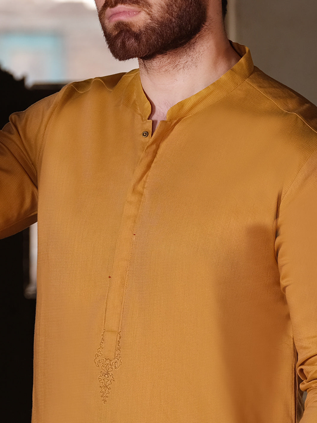 Yellow Blended Kurta - AL-K-857