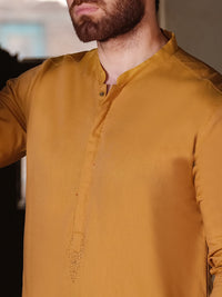 Yellow Blended Kurta - AL-K-857