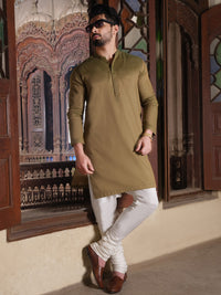 Green Blended Kurta - AL-K-859