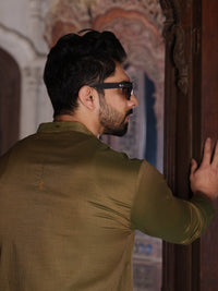 Green Blended Kurta - AL-K-859