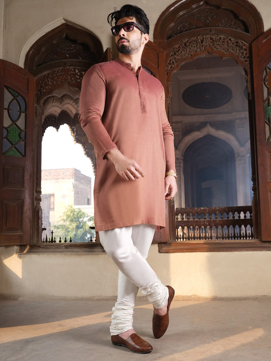 Orange Blended Kurta - AL-K-860