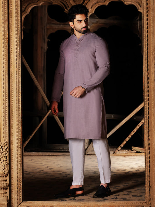 Light Purple Blended Kurta - AL-K-863
