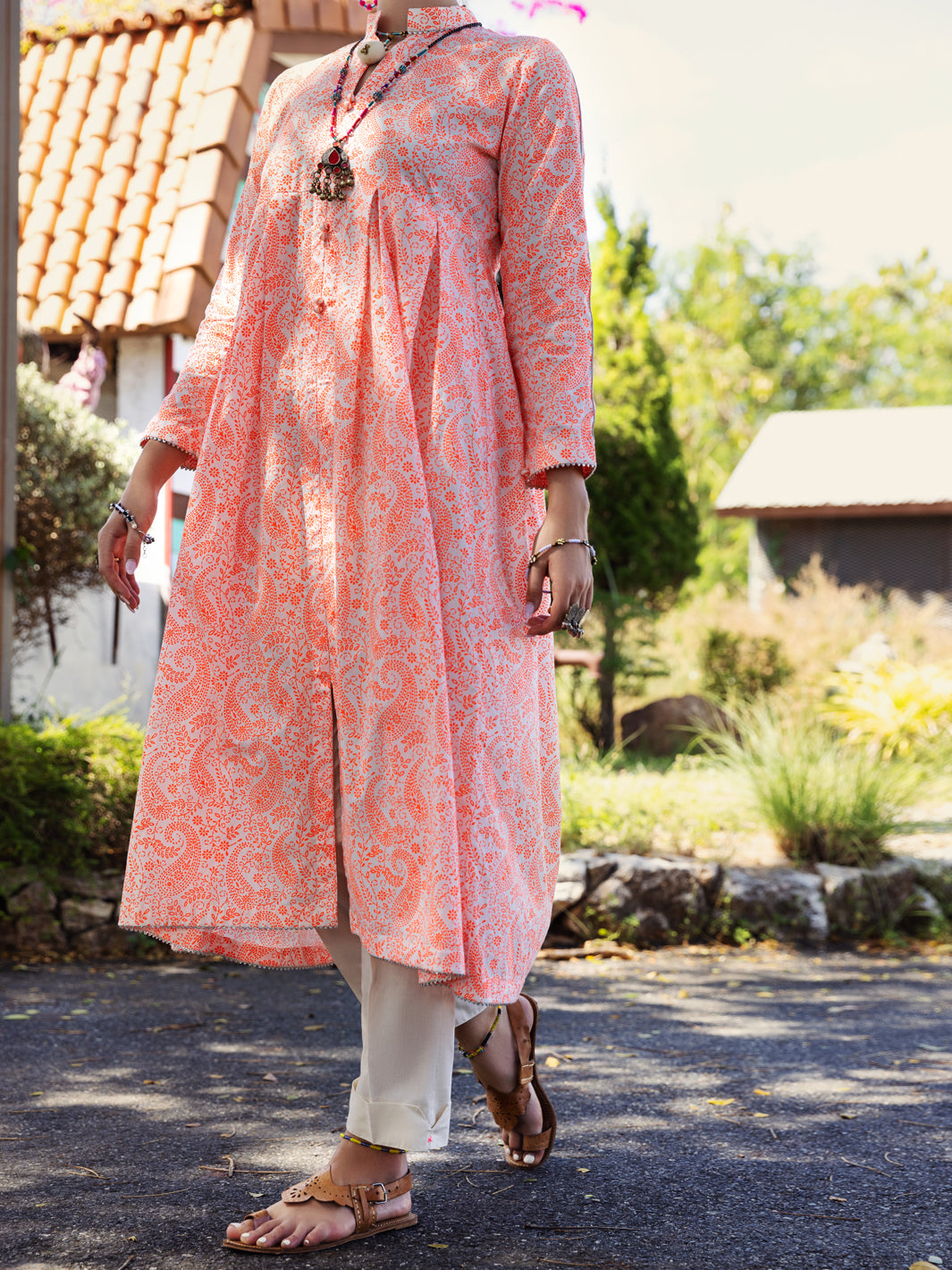 Orange Cambric Tunic - AL-LK-863