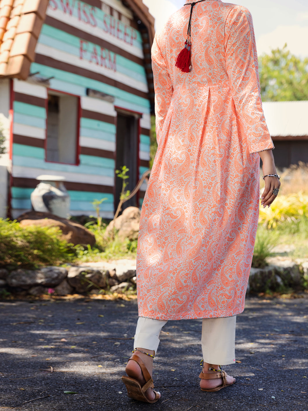 Orange Cambric Tunic - AL-LK-863