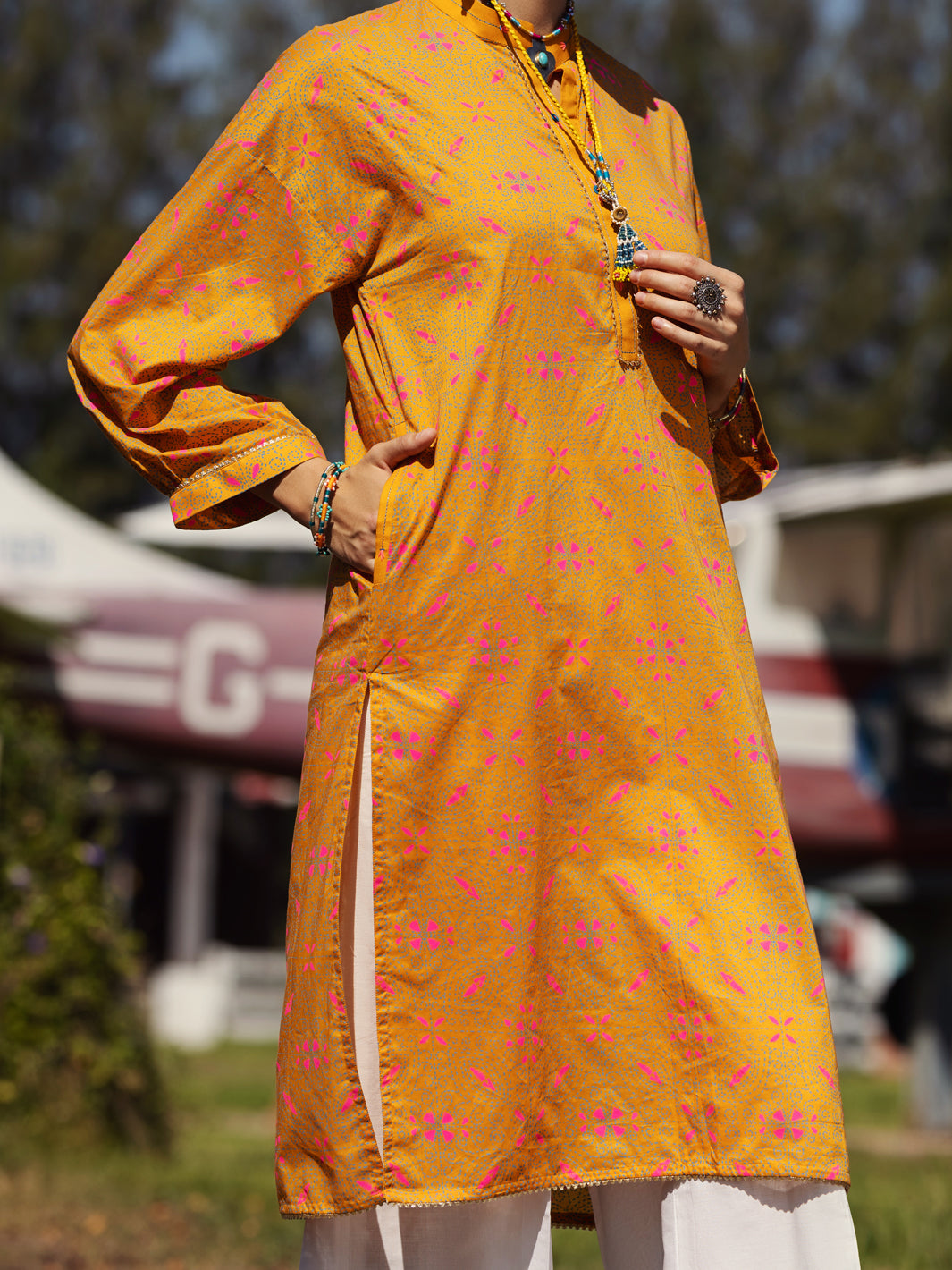 Orange Lawn Tunic - AL-LK-865