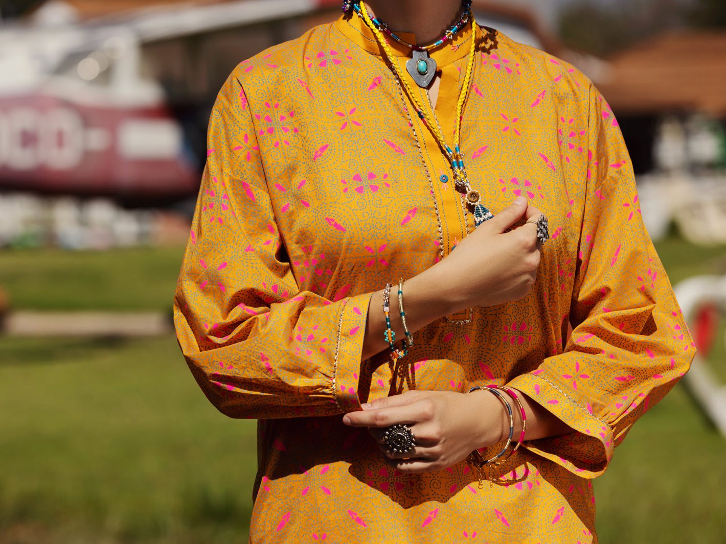 Orange Lawn Tunic - AL-LK-865