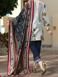 Blue Lawn 3Pc Stitched - ALP-3PS-883