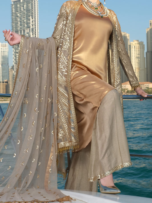 Golden Net 3 Piece Stitched - ALP-3PS-911