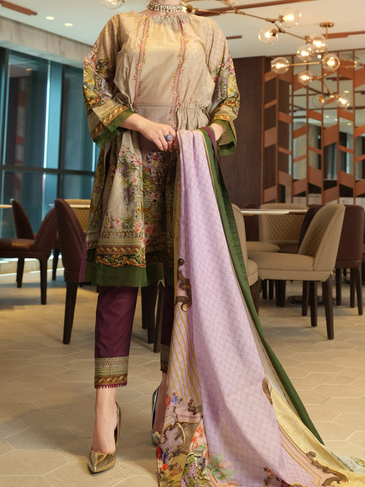 Beige Lawn 2Pc Unstitched - ALP-2PS-917