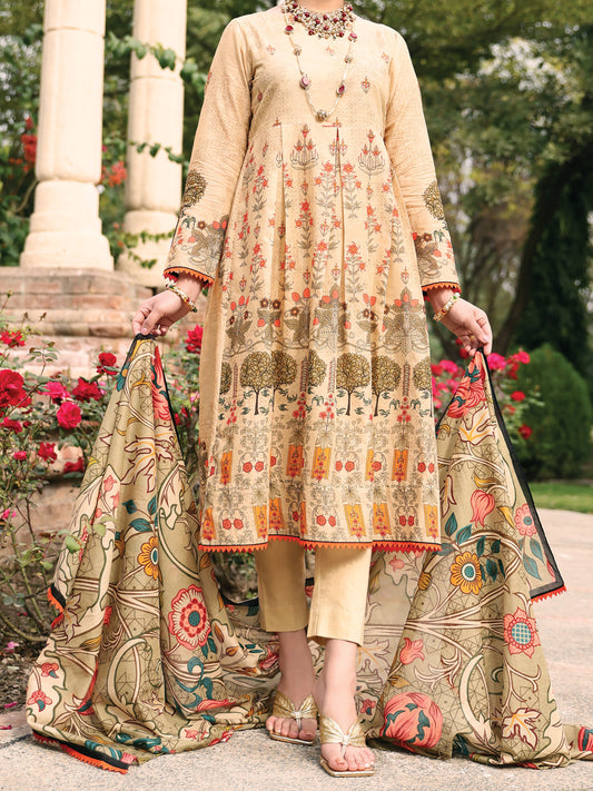 Beige Lawn 3Pc Unstitched - ALP-3PS-927