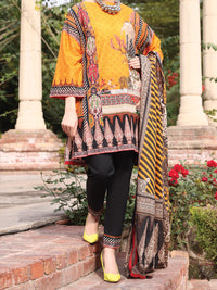Orange Lawn 3Pc Unstitched - ALP-3PS-929
