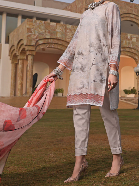 Light Grey Jacquard 3Pc Unstitched - ALP-3PS-938