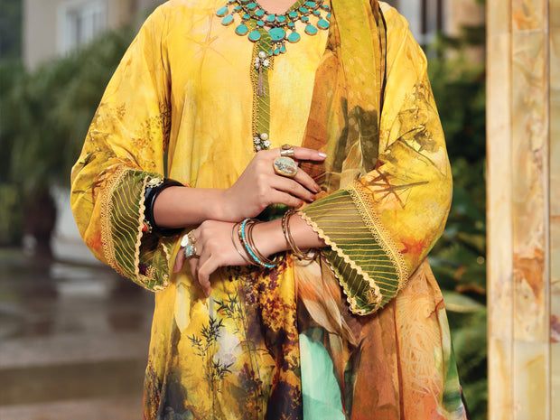 Yellow Lawn 3 Piece Stitched - ALP-3PS-941