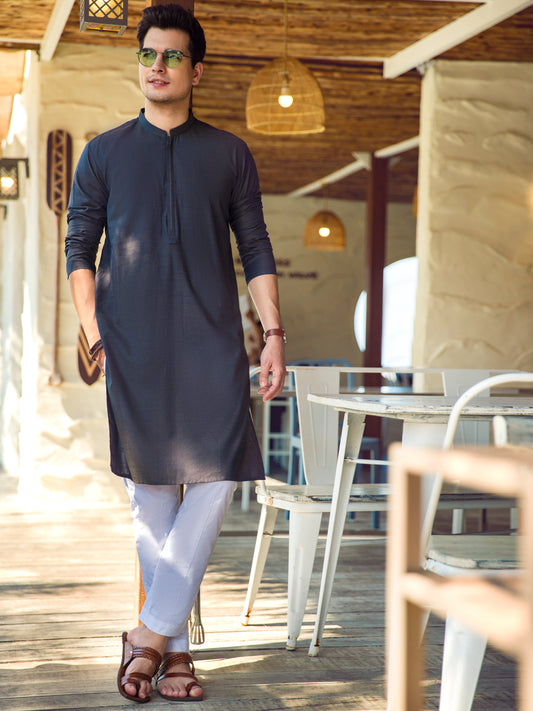 Grey Kurta - AL-K-942