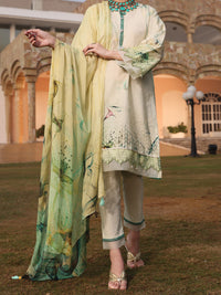 Sage Green Jacquard 3 Piece Stitched - ALP-3PS-944
