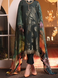 Dark Green Jacquard 3 Piece Stitched - ALP-3PS-945