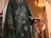 Dark Green Jacquard 3 Piece Stitched - ALP-3PS-945