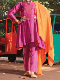 Purple Cotton Viscose 3Pc Stitched - ALP-3PS-946