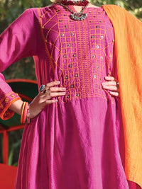 Purple Cotton Viscose 3Pc Stitched - ALP-3PS-946