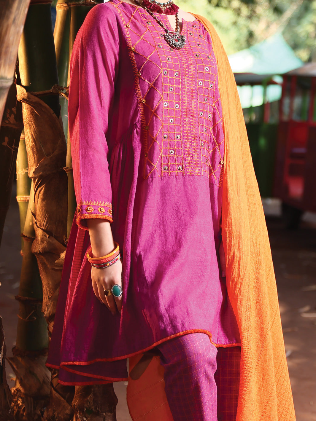 Purple Cotton Viscose 3Pc Stitched - ALP-3PS-946