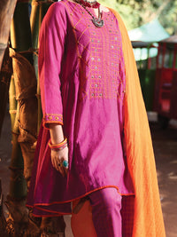 Purple Cotton Viscose 3Pc Stitched - ALP-3PS-946