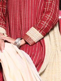 Maroon Jacquard 3 Piece Stitched - ALP-3PS-950