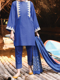 Blue Viscose 3Pc Stitched - ALP-3PS-951