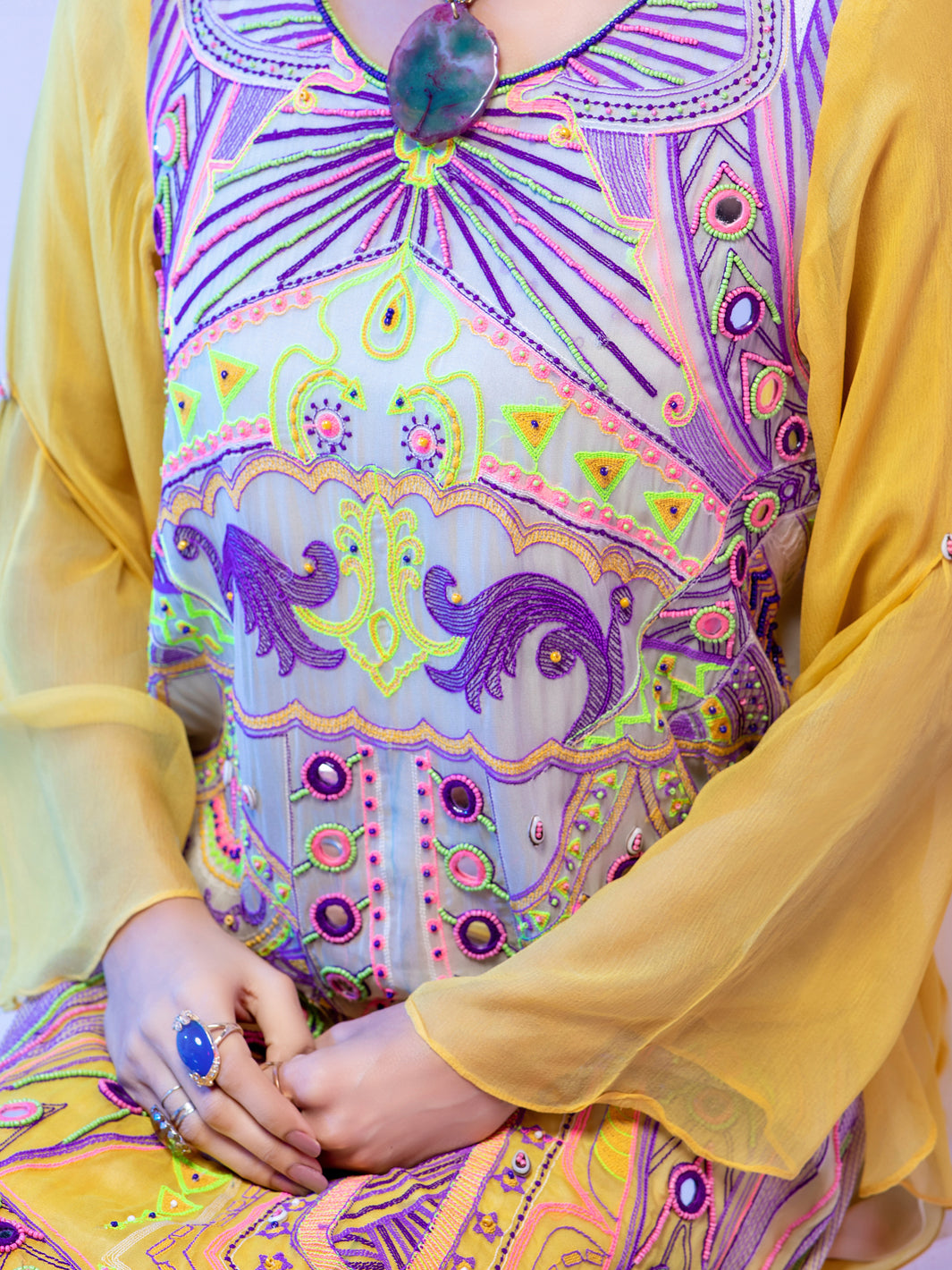 Lime Georgette 3Pc Stitched - ALP-3PS-952/S