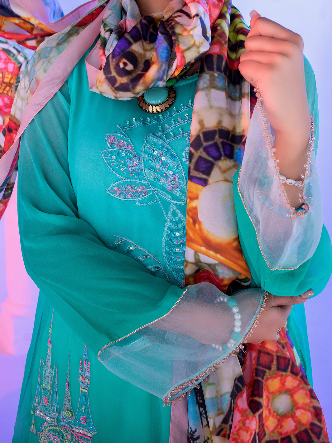 Ferozi Georgette 3Pc Stitched - ALP-3PS-957/S