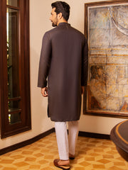 Dark Brown Blended Kurta - AL-K-972