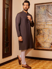 Dark Brown Blended Kurta - AL-K-972