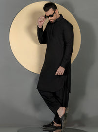Black Blended Men Unstitched Fabric - AL-Nizam-22