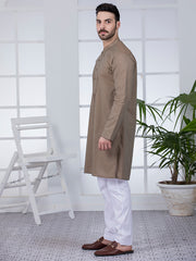 Brown Cotton Kurta - AL-K-1011