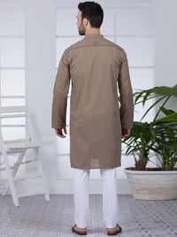 Brown Cotton Kurta - AL-K-1011