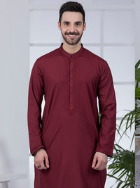 Maroon Blended Kurta - AL-K-1044