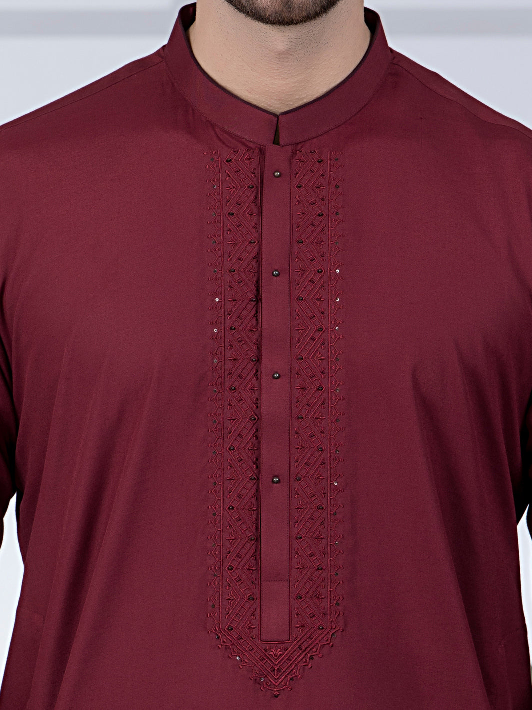 Maroon Blended Kurta - AL-K-1044