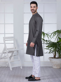 Grey Blended Kurta - AL-K-1045