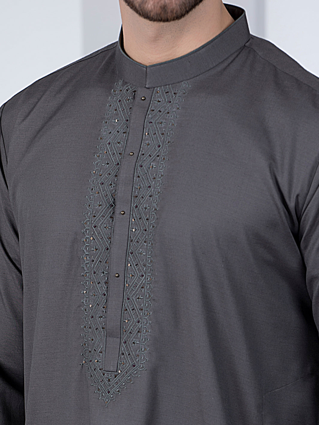 Grey Blended Kurta - AL-K-1045