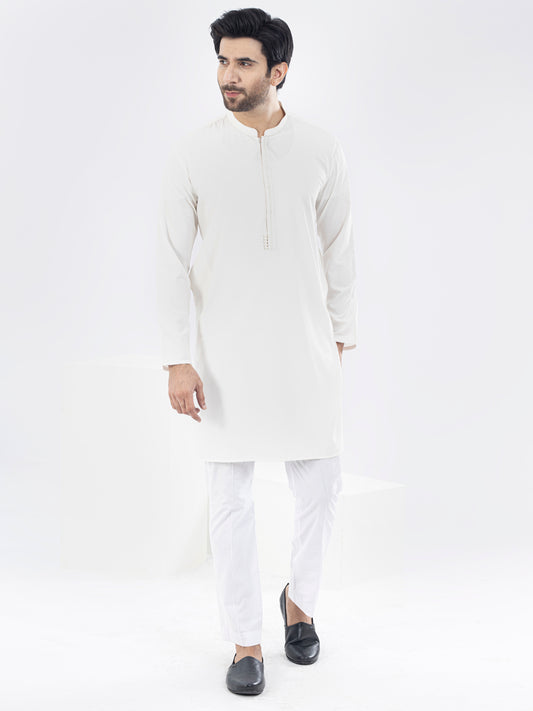 Off White Blended Kurta - AL-K-1068A