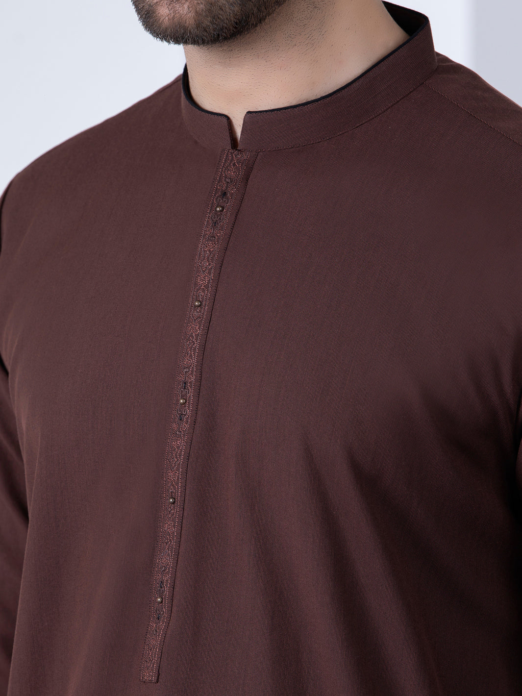 Brown Blended Kameez Shalwar - AL-KS-2778