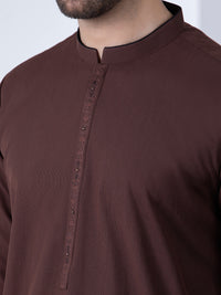 Brown Blended Kameez Shalwar - AL-KS-2778
