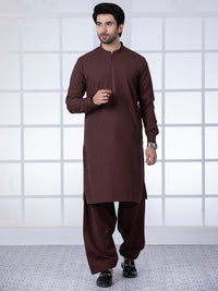 Brown Blended Kameez Shalwar - AL-KS-2778