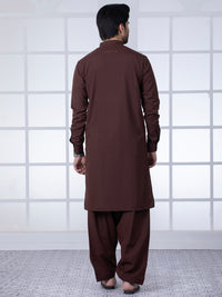 Brown Blended Kameez Shalwar - AL-KS-2778