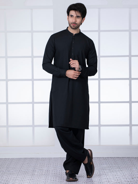 Black Blended Kameez Shalwar - AL-KS-2779