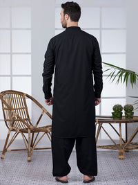 Black Blended Kameez Shalwar - AL-KS-2781