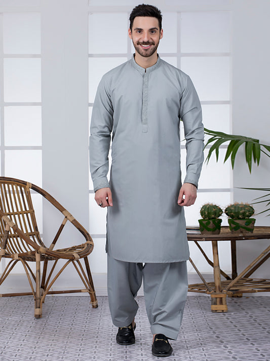 Grey Blended Kameez Shalwar - AL-KS-2784