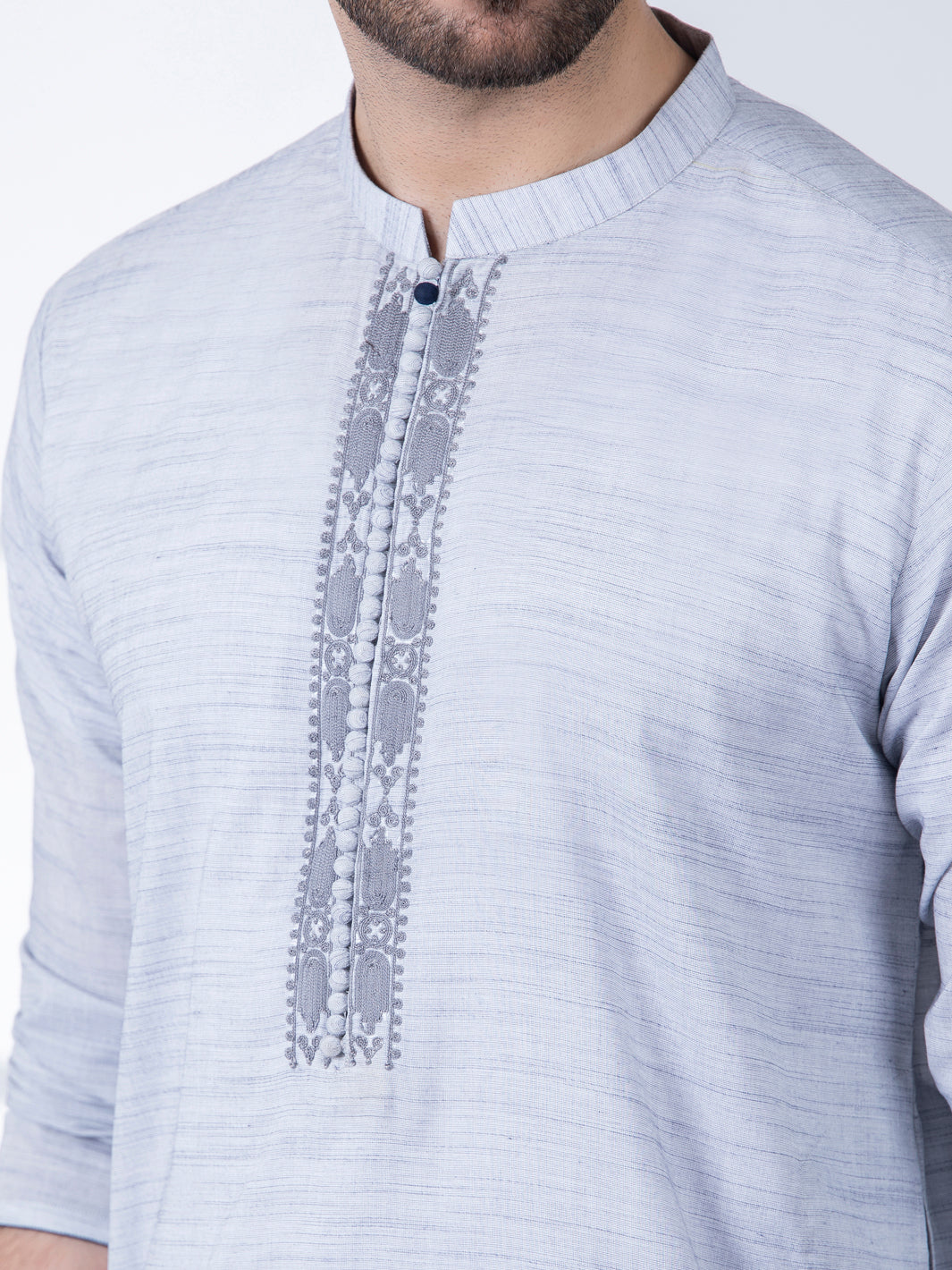 Grey Blended Kurta Trouser - AL-KT-2791